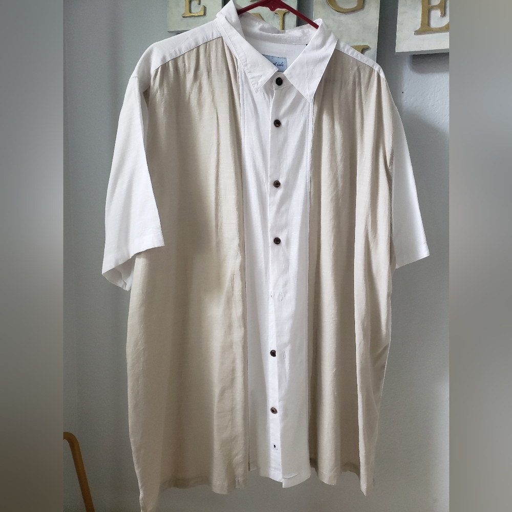 Men's Beachy lightweight Cotten Bamboo Blend button up shirt size 2xl